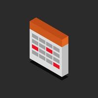 Isometric Calendar On Background vector