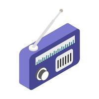 Isometric Radio On Background vector