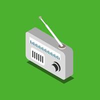 Isometric Radio On Background vector