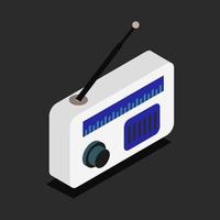 Isometric Radio On Background vector