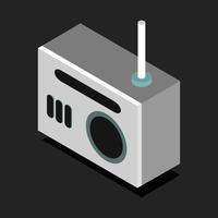 Isometric Radio On Background vector