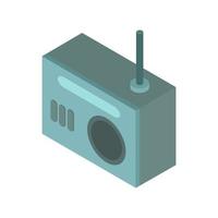 Isometric Radio On Background vector