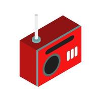 Isometric Radio On Background vector