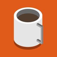 Isometric Coffee Cup On Background vector