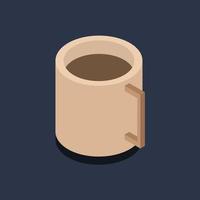 Isometric Coffee Cup On Background vector