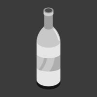 Isometric Wine Bottle On Background vector