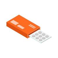 Isometric Pill On Background vector