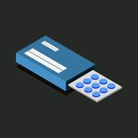 Isometric Pill On Background vector