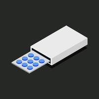 Isometric Pill On Background vector