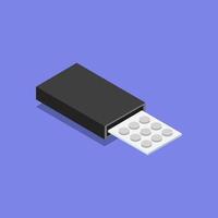 Isometric Pill On Background vector