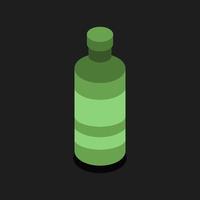 Isometric Medical Bottle On Black Background vector