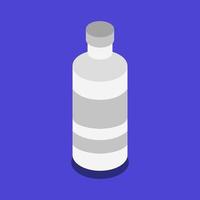 Isometric Medical Bottle On Blue Background vector