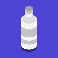 Isometric Medical Bottle On Blue Background vector