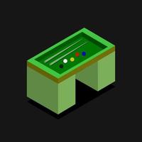 Isometric Billiard Table On Black Background vector