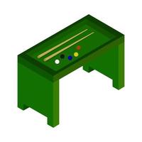 Isometric Billiard Table On White Background vector