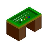 Isometric Billiard Table On White Background vector