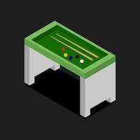 Isometric Billiard Table On Black Background vector