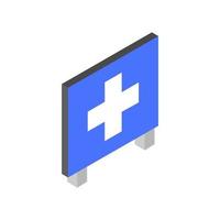 Isometric Medical Cross On White Background vector