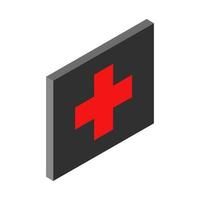 Isometric Medical Cross On White Background vector