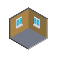 Isometric Empty Room On White Background vector