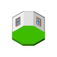 Isometric Empty Room On White Background vector