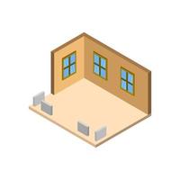 Isometric Empty Room On White Background vector