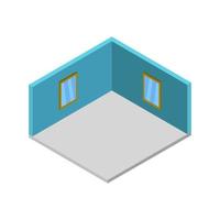 Isometric Empty Room On White Background vector