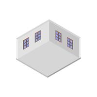 Isometric Empty Room On White Background vector