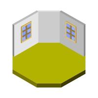 Isometric Empty Room On White Background vector