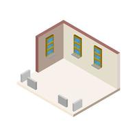 Isometric Empty Room On White Background vector