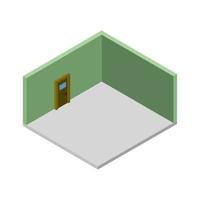 Isometric Empty Room On White Background vector