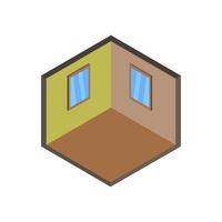 Isometric Empty Room On White Background vector