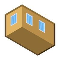 Isometric Empty Room On White Background vector