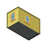 Isometric Empty Room On White Background vector