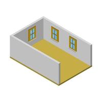 Isometric Empty Room On White Background vector