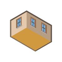 Isometric Empty Room On White Background vector