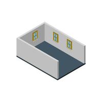 Isometric Empty Room On White Background vector