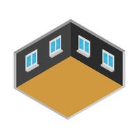 Isometric Empty Room On White Background vector