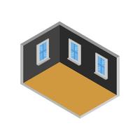 Isometric Empty Room On White Background vector