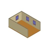 Isometric Empty Room On White Background vector