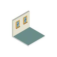 Isometric Empty Room On White Background vector