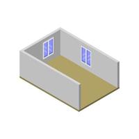 Isometric Empty Room On White Background vector