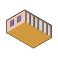 Isometric Empty Room On White Background vector
