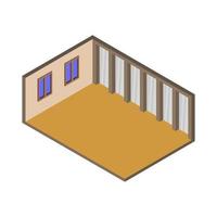 Isometric Empty Room On White Background vector