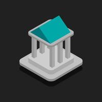 Isometric Temple On Black Background vector