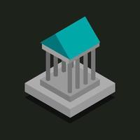 Isometric Temple On Black Background vector