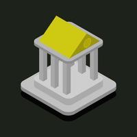 Isometric Temple On Black Background vector