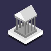 Isometric Temple On Black Background vector