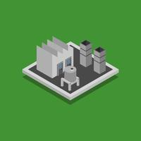 Isometric Industry On Green Background vector