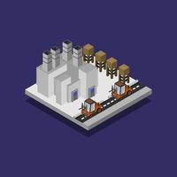 Isometric Industry On Blue Background vector